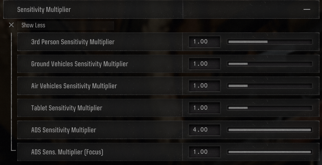 Example ADS multiplier setting