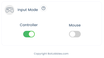 The Input Mode option with Controller and Mouse choices